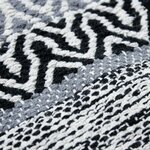 Tapis Terra - 160 x 230 cm - Bande ethno blanc et noir