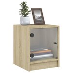 vidaXL Tables de chevet et portes vitrées 2Pièces chêne sonoma 35x37x42cm