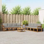 vidaXL Ensemble de canapés d'extérieur 9 Pièces Gris Naturel et Clair