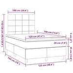 vidaXL Sommier à lattes de lit avec matelas crème 120x190 cm tissu