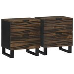 vidaXL Meubles de chevet - 2 pièces  40x33.5x46 cm  en bois massif de mangue