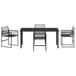 vidaXL Ensemble de salle à manger pour jardin 5 Pièces Noir Poly rotin