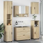vidaXL Ensemble de mobilier de salle de bain 5 Pièces Chêne Sonoma