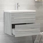 vidaXL Meuble lavabo avec bassin intégré Sonoma gris Bois d'ingénierie