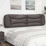 vidaXL Coussin de tête de lit gris 200 cm similicuir