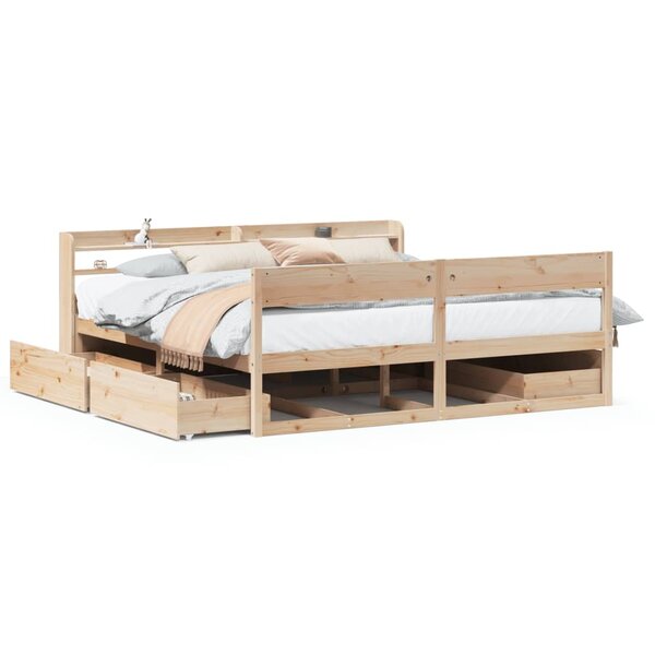 vidaXL Cadre de lit sans matelas 200x200 cm bois massif de pin