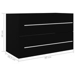 vidaXL Armoire d'évier Noir 80x38 5x48 cm Bois d’ingénierie