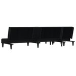 vidaXL Canapé-lit en forme de L noir 255x140x70 cm tissu