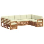vidaXL Ensemble de canapés d'extérieur 9 pc Naturel et Crème