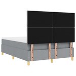 vidaXL Lit à ressorts avec matelas gris clair 140x200 cm tissu