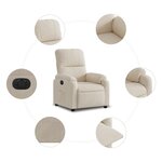 vidaXL Fauteuil inclinable électrique beige tissu microfibre