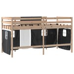 vidaXL Lit mezzanine enfants avec rideaux sans matelas 90x190 cm
