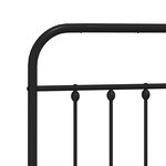 vidaXL Cadre de lit métal sans matelas avec tête de lit noir 200x200cm