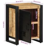 vidaXL Tables de chevet 2 Pièces bois de manguier massif brut