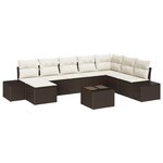 vidaXL Canapé de jardin en 8 pièces avec coussins en poly rotin gris