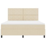 vidaXL Lit à ressorts avec matelas Crème 180 x 200 cm tissu