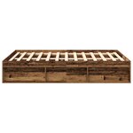 vidaXL Cadre de lit sans matelas vieux bois 140x190 cm bois ingénierie