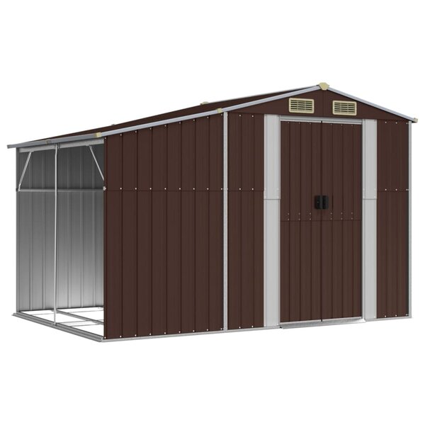 vidaXL Abri de jardin marron 277x192 5x179 cm acier galvanisé