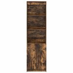 vidaXL Buffet haut chêne fumé 50x35x180 cm bois d'ingénierie