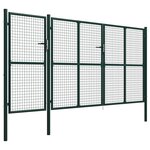 vidaXL Portail de jardin Acier 400 x 150 cm Vert