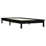 vidaXL Cadre de lit sans matelas noir 100x200 cm bois massif