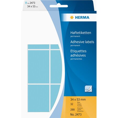 Etiquettes multi-usage 34 x 53 mm bleu paquet de 288 herma