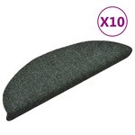 vidaXL Tapis autoadhésifs de marches 10 Pièces Vert 56x17x3 cm Aiguilleté