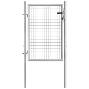 vidaXL Porte de jardin Acier galvanisé 105x150 cm Argenté
