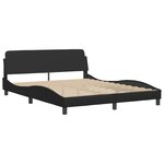 vidaXL Cadre de lit avec LED sans matelas Zadar noir 160x200 cm