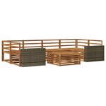 vidaXL Ensemble de canapés d'extérieur 7 Pièces Naturel