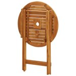vidaXL Table de jardin pliable Ø60x75 cm Bois d'eucalyptus solide