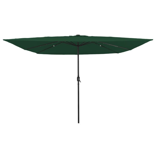 vidaXL Parasol de jardin carré avec lumières LED 295x245 cm Vert