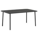 vidaXL Table de jardin Gris foncé 150x90x72 cm Acier