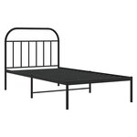 vidaXL Cadre de lit métal sans matelas avec tête de lit noir 100x190cm