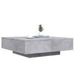 vidaXL Table basse gris béton 100x100x31 cm bois d'ingénierie