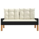 vidaXL Salon de jardin 4 Pièces et coussins Résine tressée et bois massif