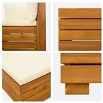vidaXL Ensemble de canapés d'extérieur avec coussin 3 Pièce Marron