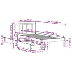 vidaXL Cadre de lit sans matelas blanc 90x200 cm bois de pin massif