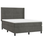vidaXL Sommier à lattes de lit matelas et LED Gris foncé 140x190 cm