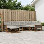 vidaXL Ensemble de canapés d'extérieur 6 Pièces Naturel et gris clair
