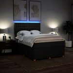 vidaXL Sommier à lattes de lit avec matelas Noir 140x200 cm Tissu