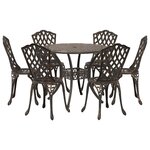 vidaXL Ensemble de salle à manger pour jardin 7 Pièces Bronze
