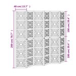 vidaXL Cloison de séparation 6 panneaux marron noir paulownia massif