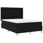 vidaXL Lit à ressorts avec bandes LED Noir 140 x 200 cm tissu
