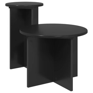 vidaXL Ensemble de tables d'appoint 2 Pièces Chêne noir Bois d'ingénierie