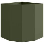 vidaXL Jardinière d'Angle Vert olive 45 x 45 x 50 cm Acier
