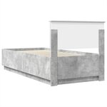 vidaXL Cadre de lit Gris béton 90 x 200 cm Bois d'ingénierie