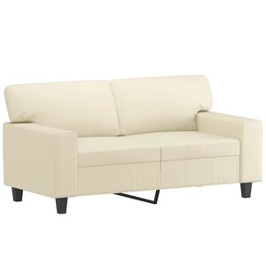 vidaXL Canapé à 2 places Crème 120 cm Similicuir