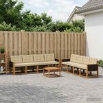 vidaXL Ensemble de canapés d'extérieur 9 Pièces Naturel et Beige