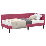 vidaXL Cadre de lit d'angle avec matelas 2 pc Bordeaux 90 x 190 cm